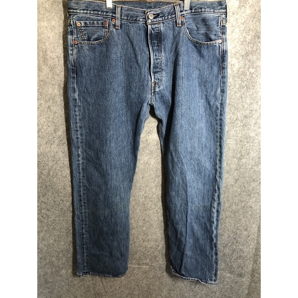 Levis 501 Jeans Men 36x30 Blue Medium Wash Regular Fit Casual Western Classic